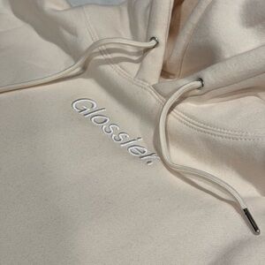 GLOSSIER LIMITED EDITION CREAM EMBROIDERED HOODIE